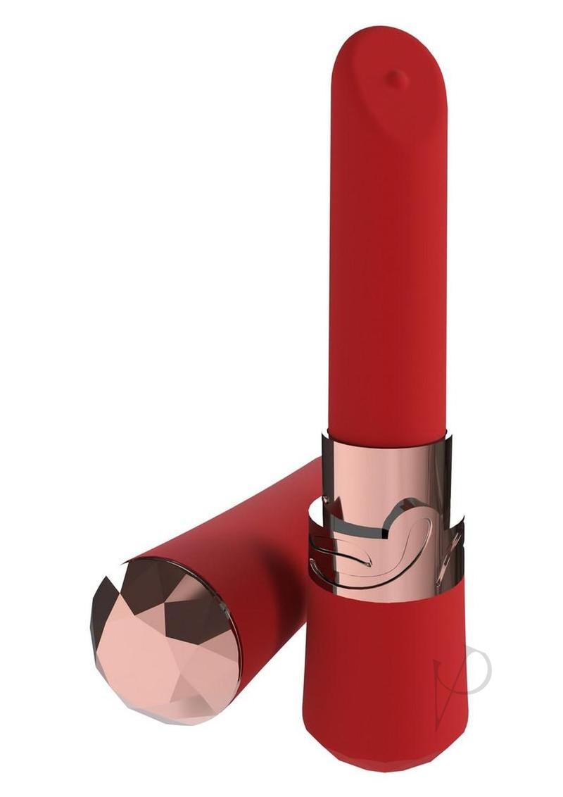 Loveline Dahlia 10 Function Silicone Lipstick Vibrator - Red