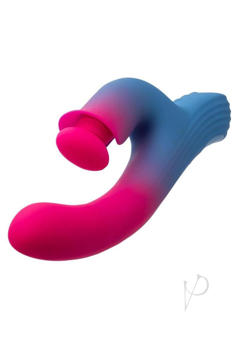 Elation Thrusting Rechargeable Silicone Dual Stimulator - Multicolor
