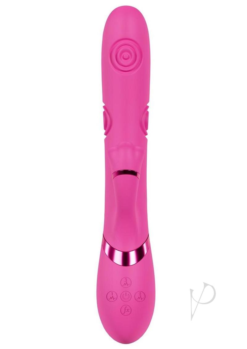 Vive Fiore Silicone Rechargeable Triple Motor G-Spot Air Wave Rabbit Vibration - Pink