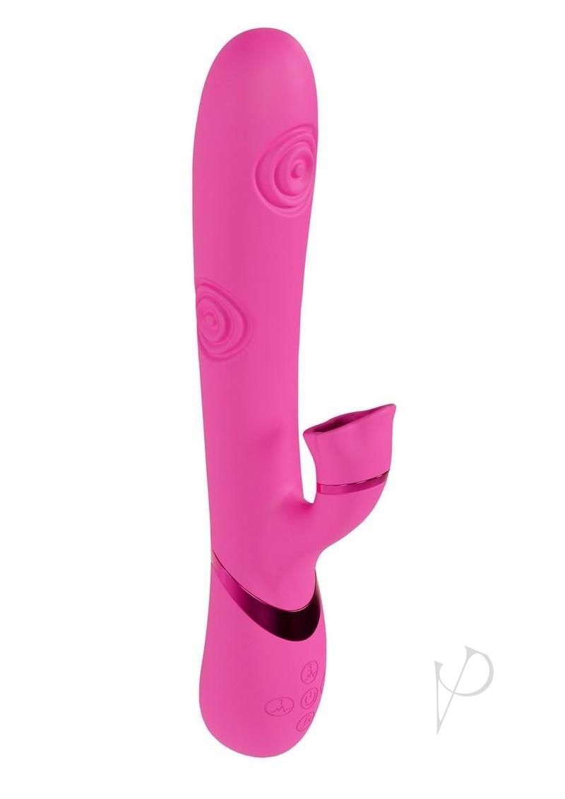 Vive Fiore Silicone Rechargeable Triple Motor G-Spot Air Wave Rabbit Vibration - Pink