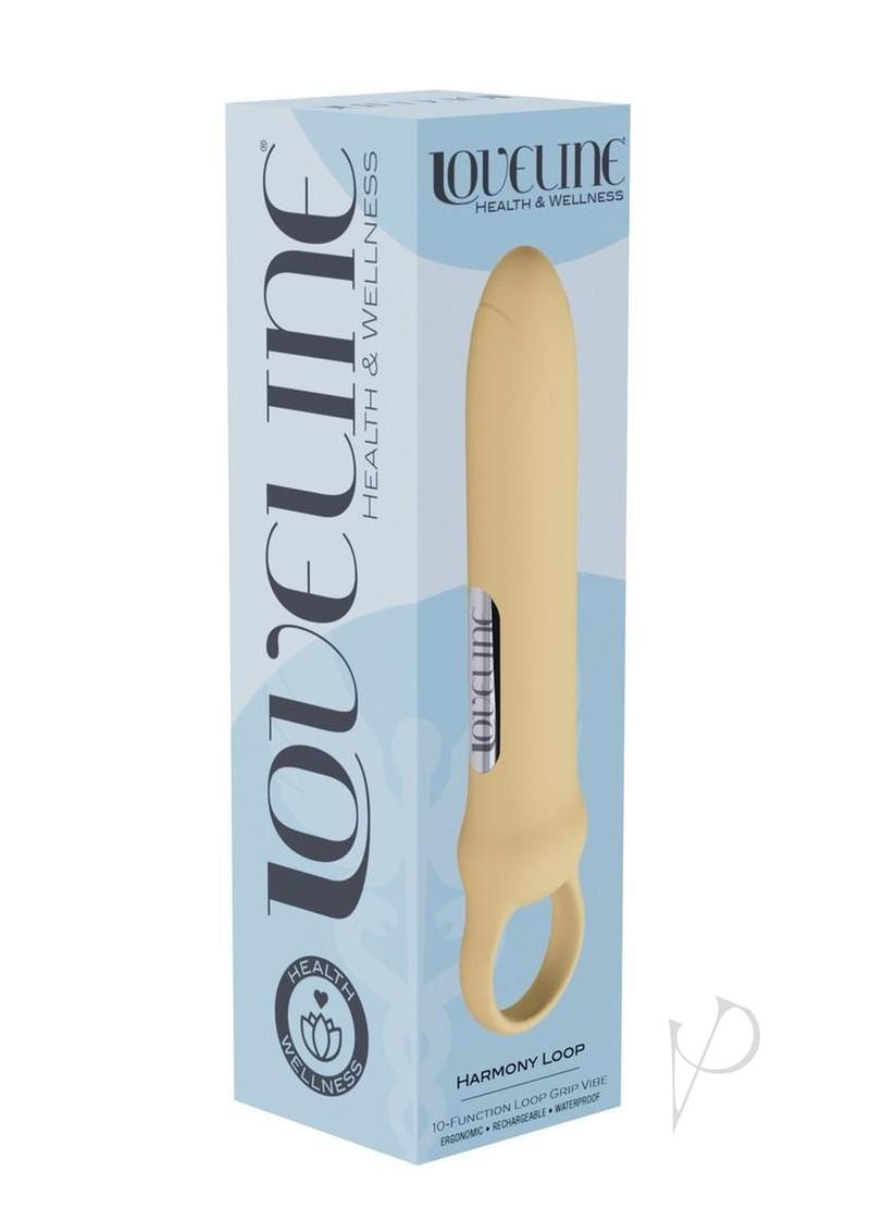 Loveline Harmony Loop Grip Vibe Ergonomic 10 Function Silicone Bullet Massager - Yellow