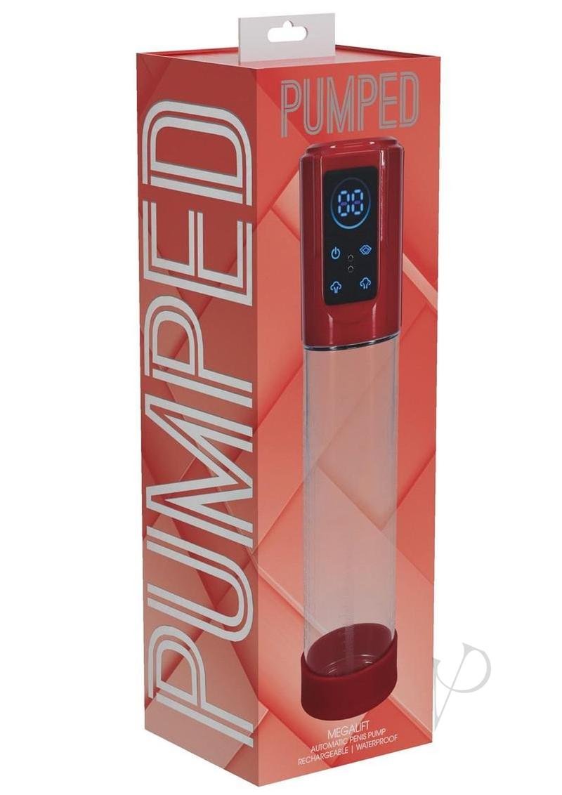 Pumped MegaLift 6 Function Automatic Rechargeable Penis Pump - Metallic Red