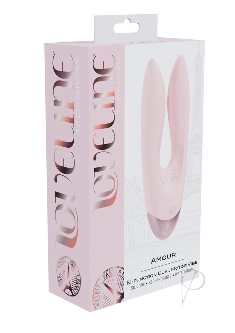 Loveline Amour 10 Function Dual Motor Silicone Rechargeable Vibrator - Pink