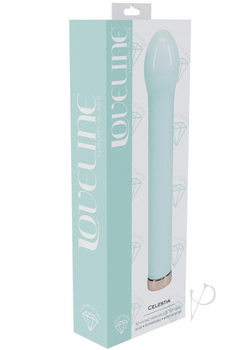 Loveline Celestia 10 Function Rechargeable Glass Bulb Tip Vibrator 6.3in - Green