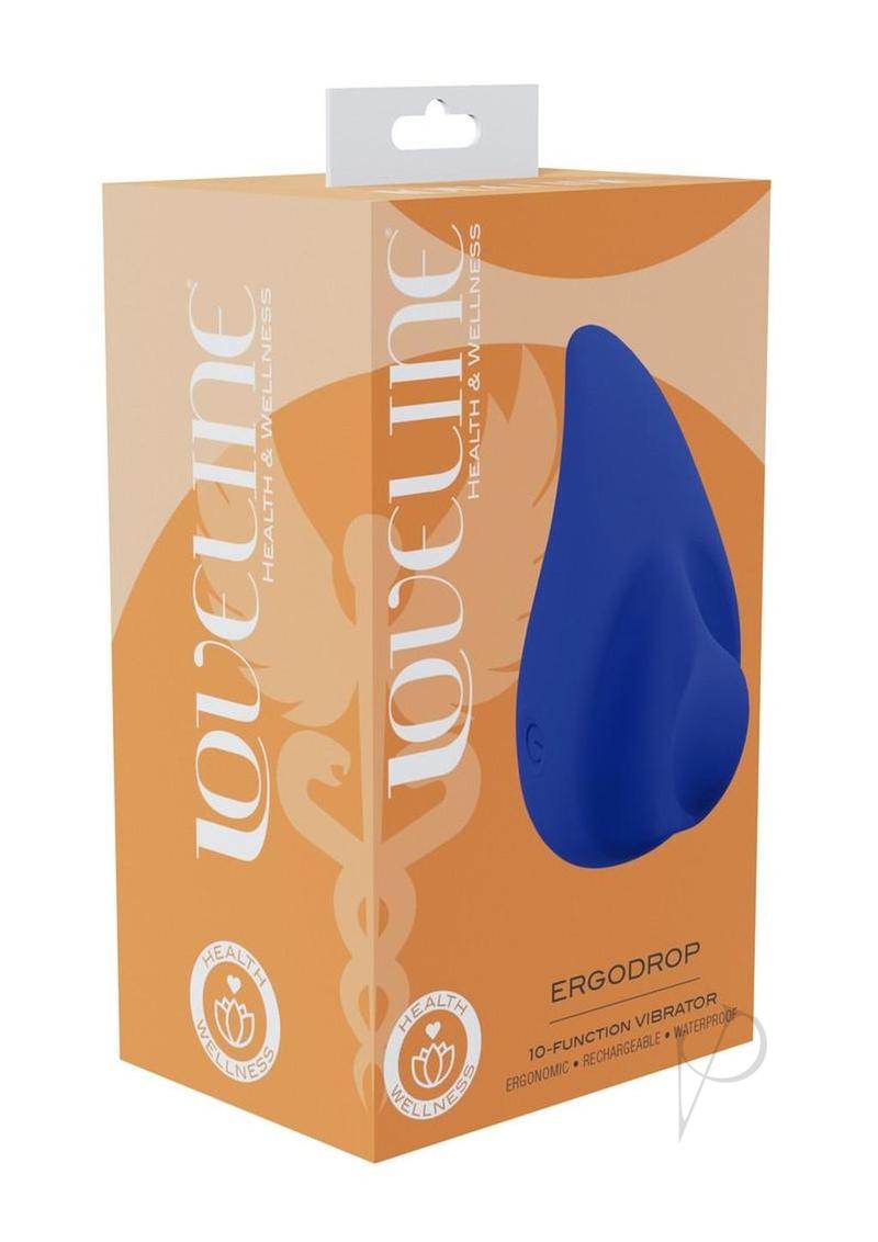 Loveline ErgoDrop 10 Function Rechargeable Silicone Massager - Blue