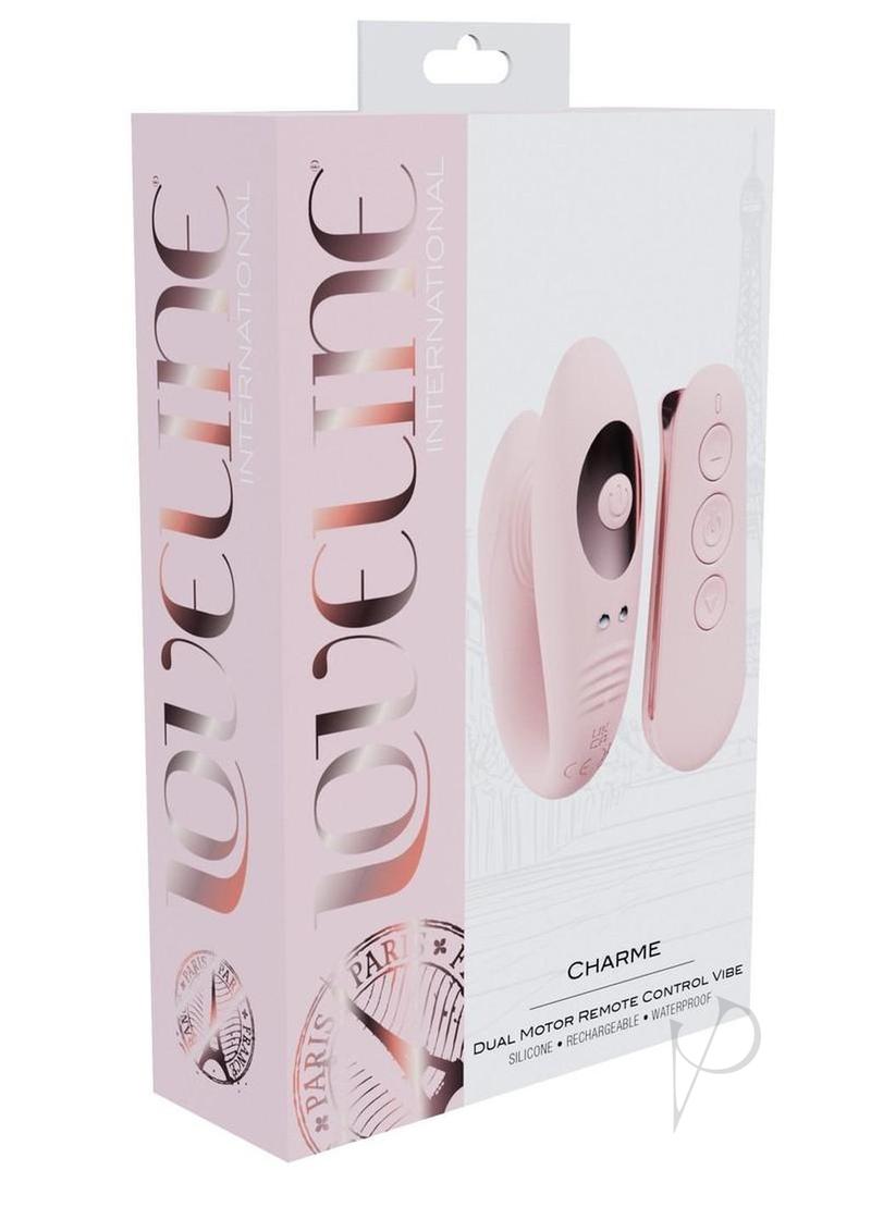 Loveline Charme Dual Motor Silicone Rechargeable Vibrator with Remote Control - Pink