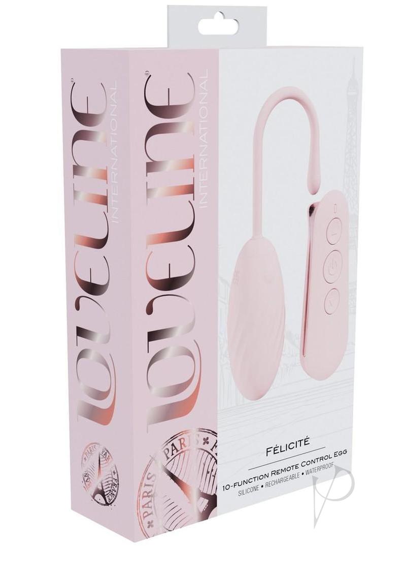 Loveline Felicite 10 Function Silicone Rechargeable Egg Vibe with Remote Control - Pink