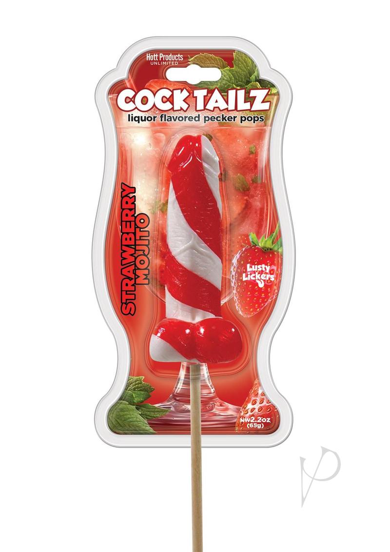 Cocktailz Liquor Flavored Pecker Pops - Strawberry Mojito