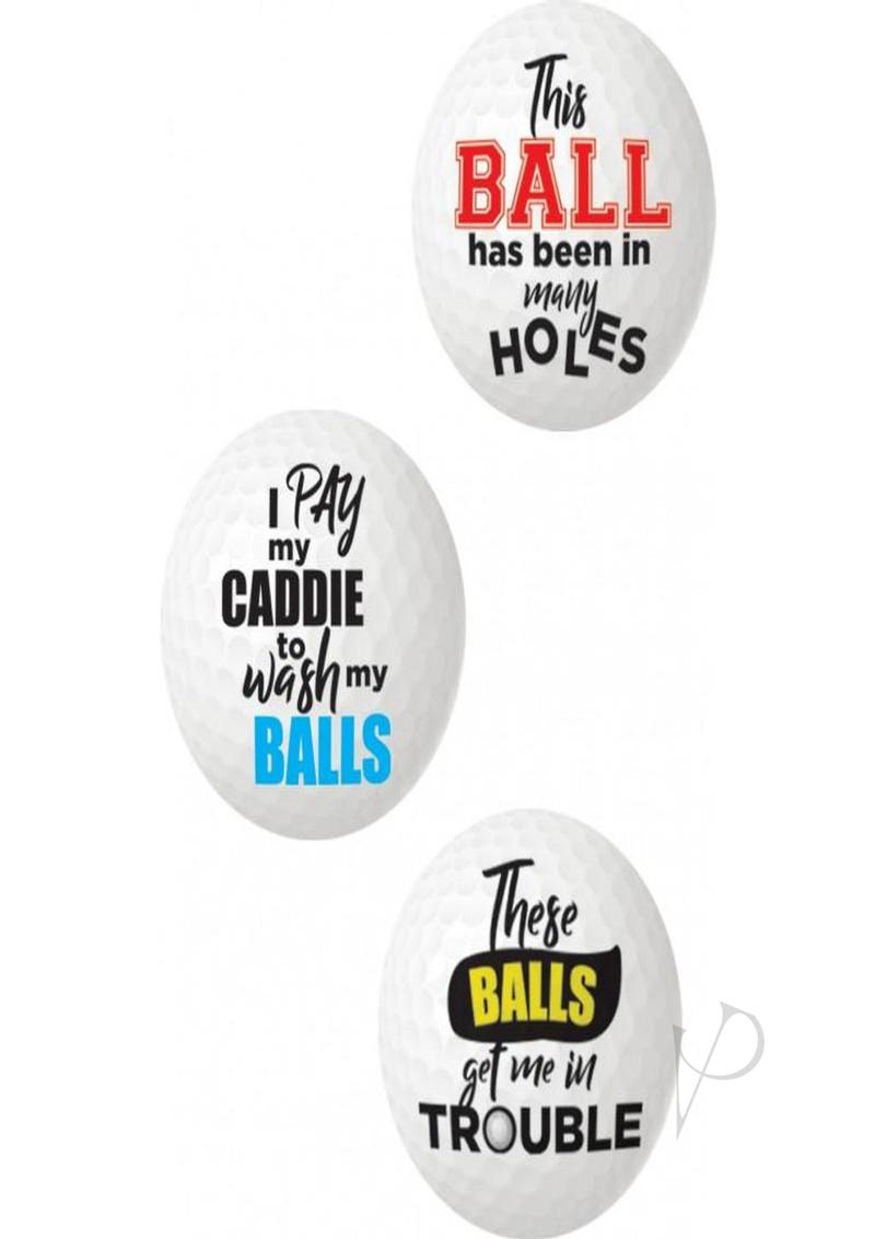 Balls Deep Funny Slogan Golf Balls (3 Pack) - Assorted