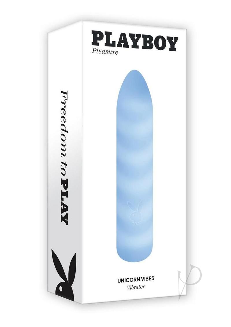 Playboy Unicorn Silicone Rechargeable Vibrating Bullet - Blue