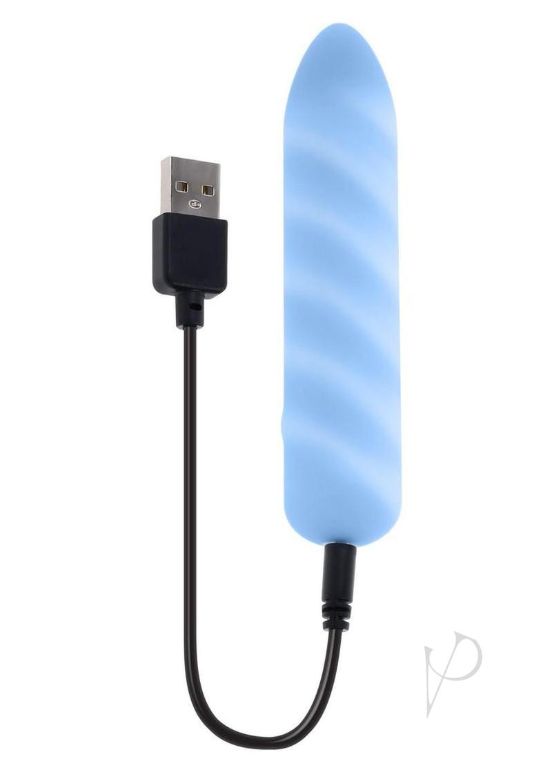 Playboy Unicorn Silicone Rechargeable Vibrating Bullet - Blue