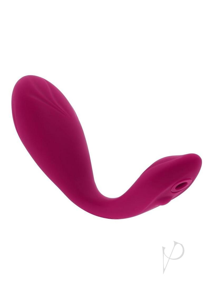 Cherry Pose Rechargeable Silicone Posable Vibrator with Remote - Red