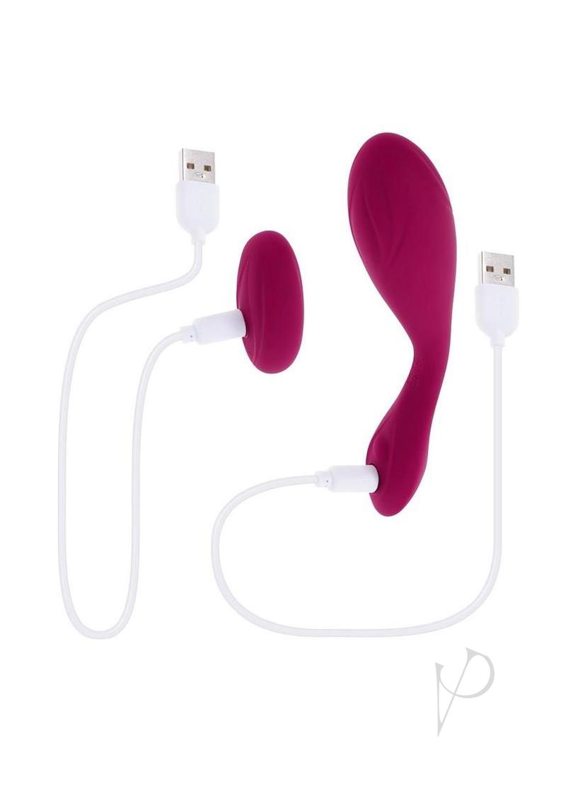 Cherry Pose Rechargeable Silicone Posable Vibrator with Remote - Red