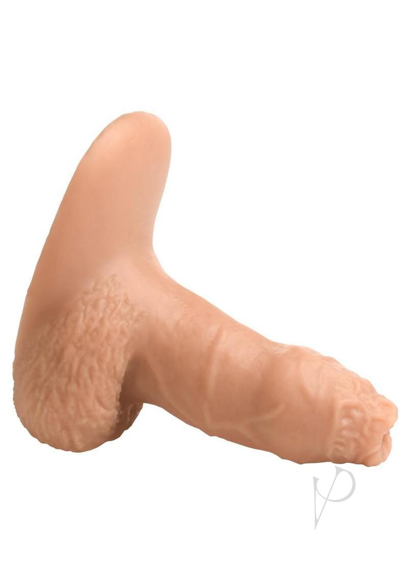 Strap U Uncut Packer Silicone 5.1in Dildo - Vanilla