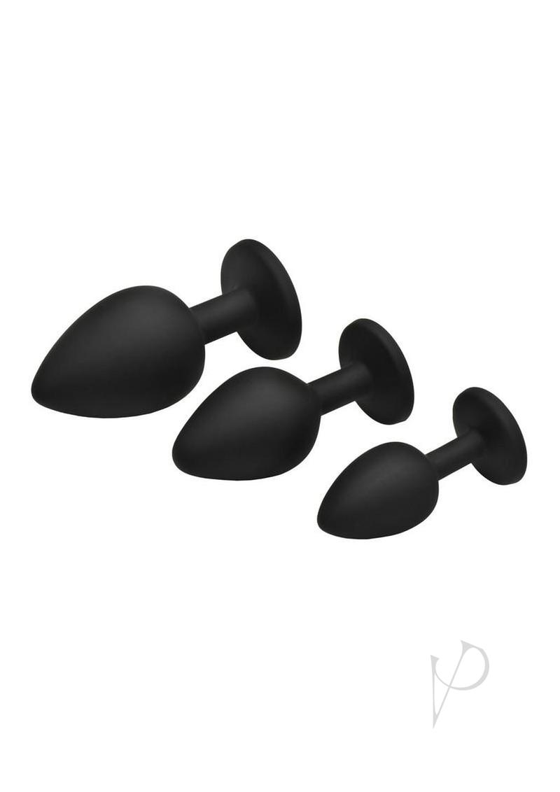 Creature Cocks Green Eye Silicone Butt Plug Set (3 Piece) - Green/Black