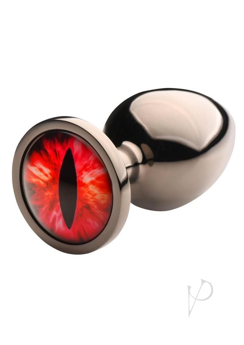 Creature Cocks Red Eye Metal Butt Plug - Large - Black/Red