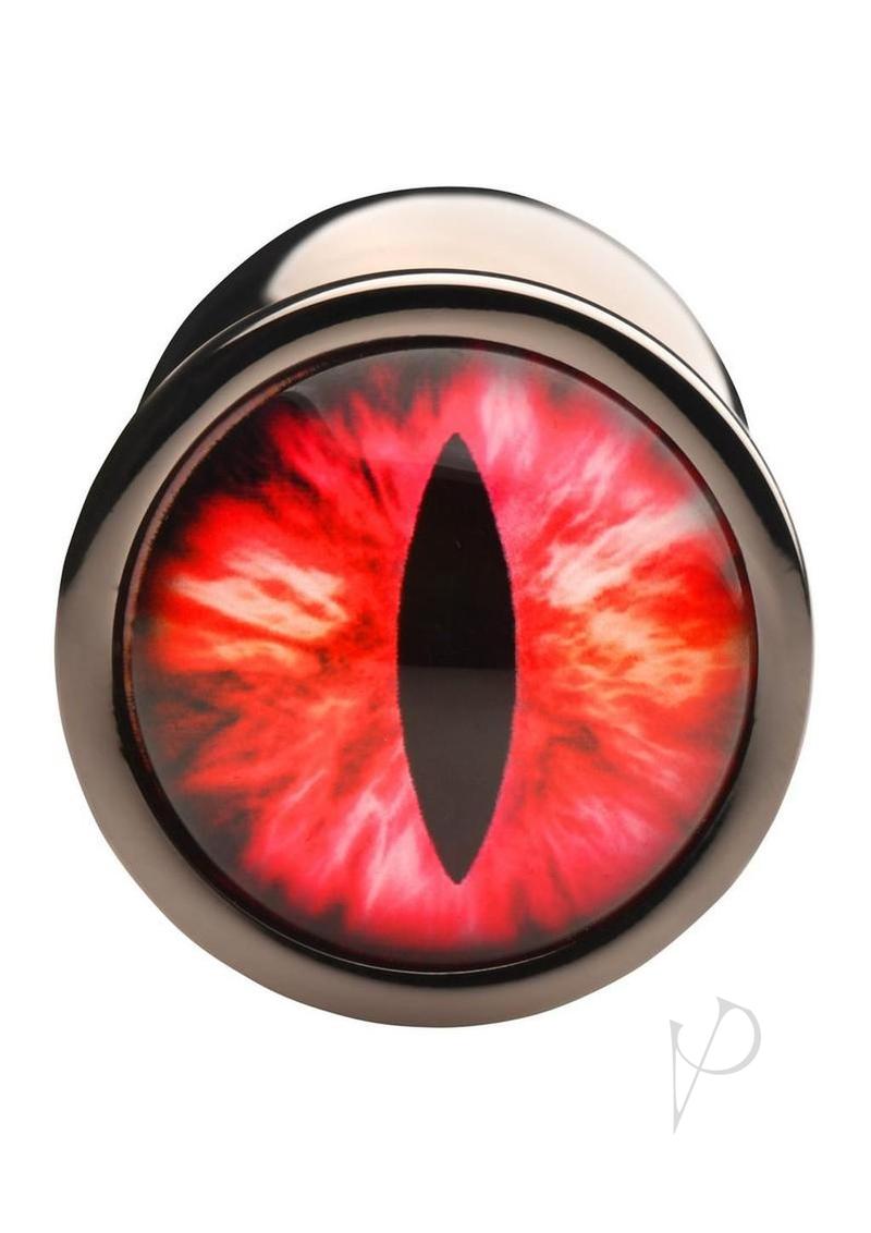 Creature Cocks Red Eye Metal Butt Plug - Large - Black/Red