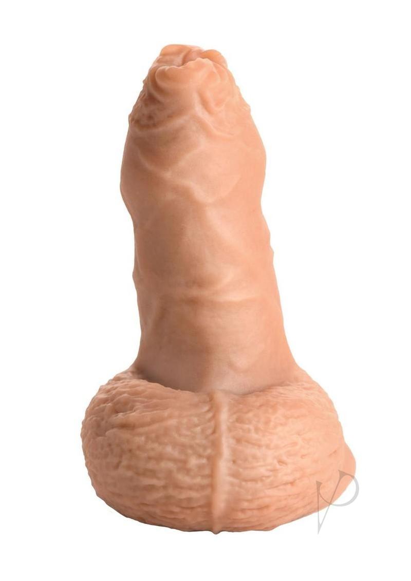 Strap U Uncut Packer Silicone 5.1in Dildo - Caramel