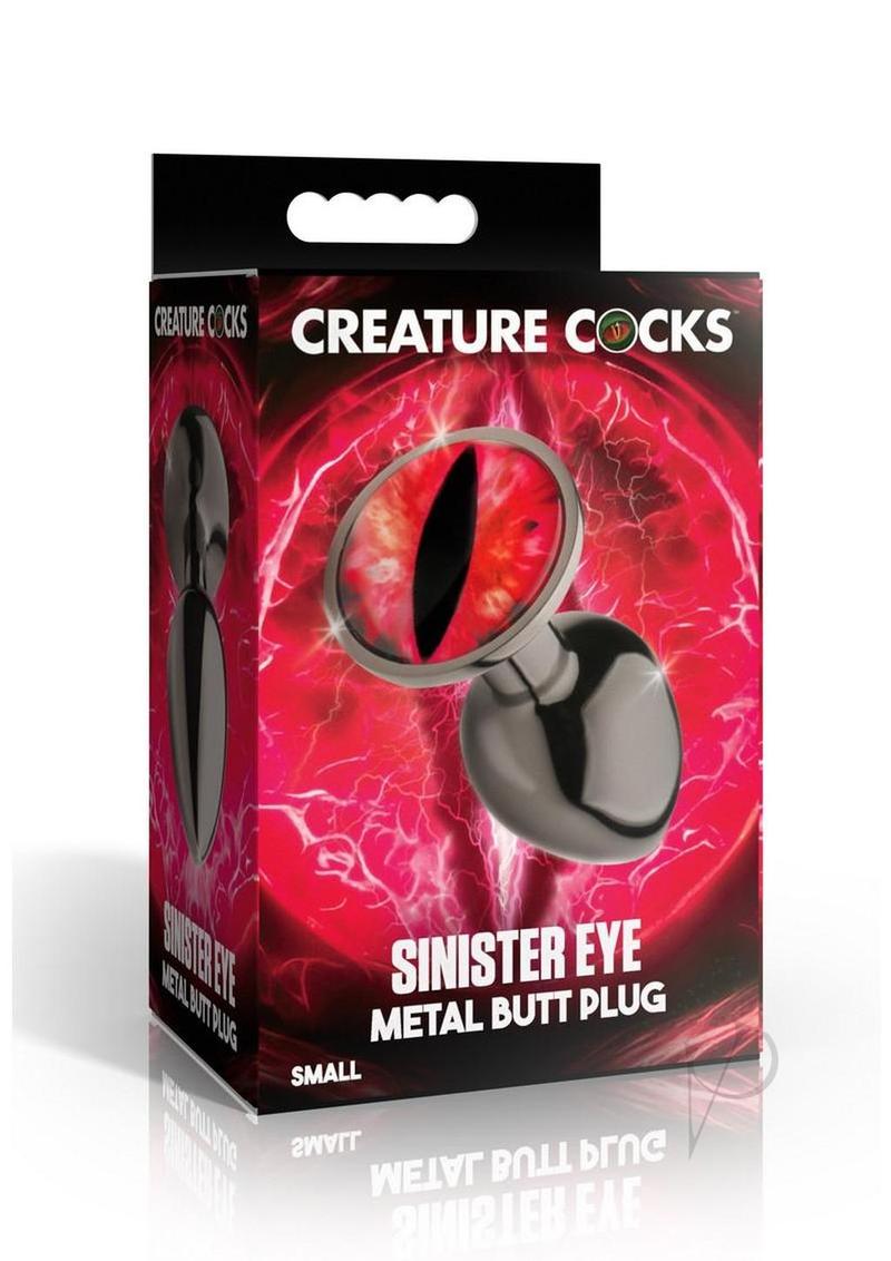 Creature Cocks Red Eye Metal Butt Plug - Small - Black/Red