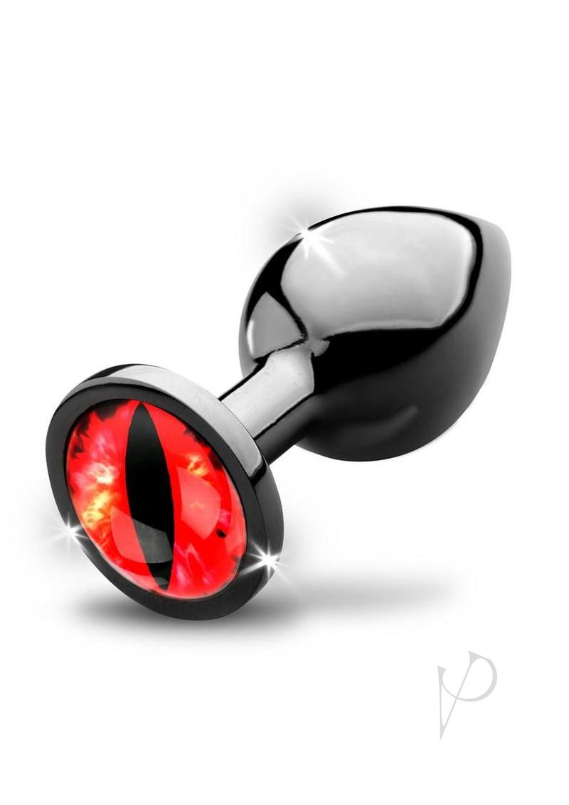 Creature Cocks Red Eye Metal Butt Plug - Medium - Black/Red