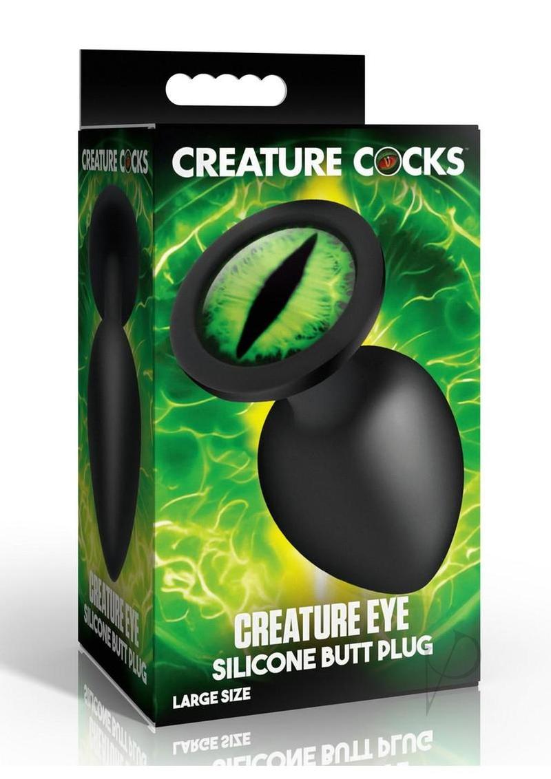 Creature Cocks Green Eye Silicone Butt Plug - Large - Black/Green