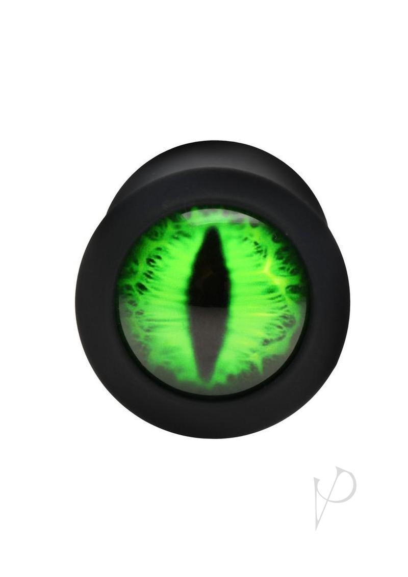 Creature Cocks Green Eye Silicone Butt Plug - Medium - Black/Green
