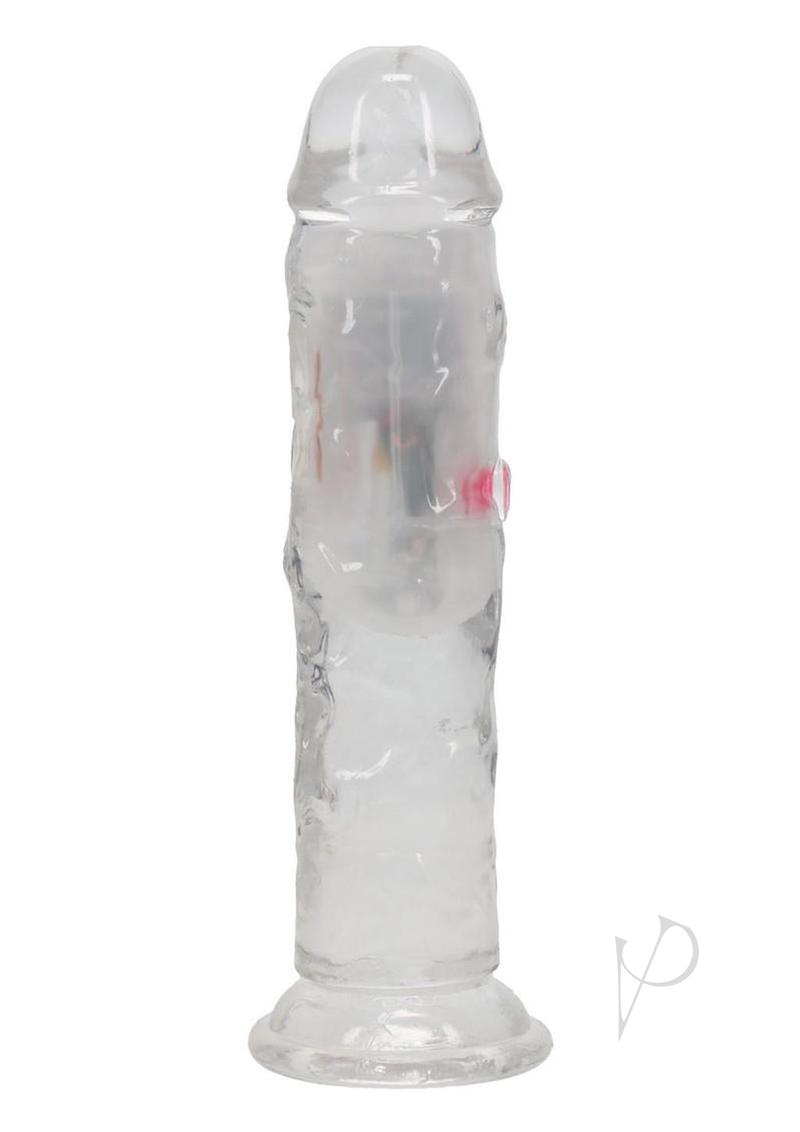 RealRock Rechargeable Dildo with Remote Control 6in - Clear