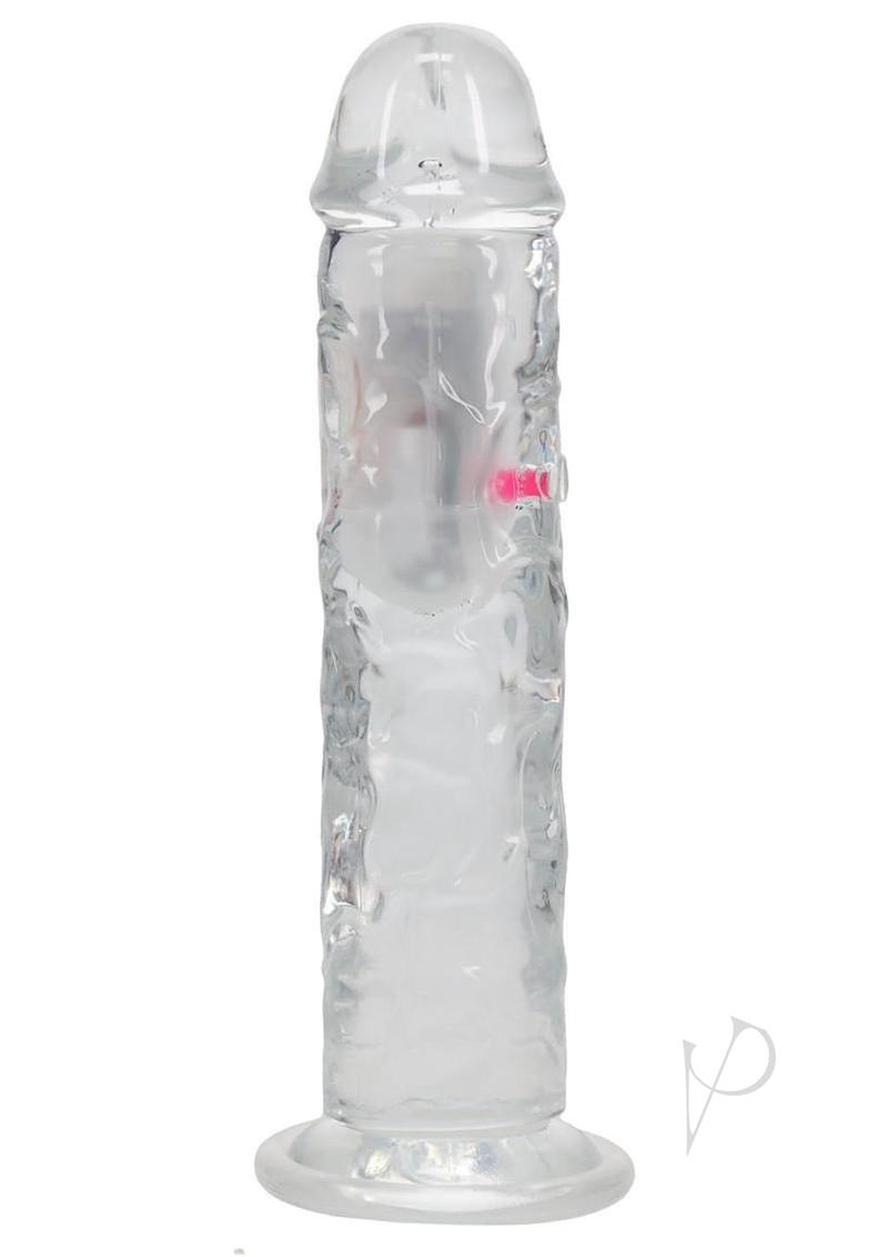 RealRock Rechargeable Dildo with Remote Control 8in - Clear