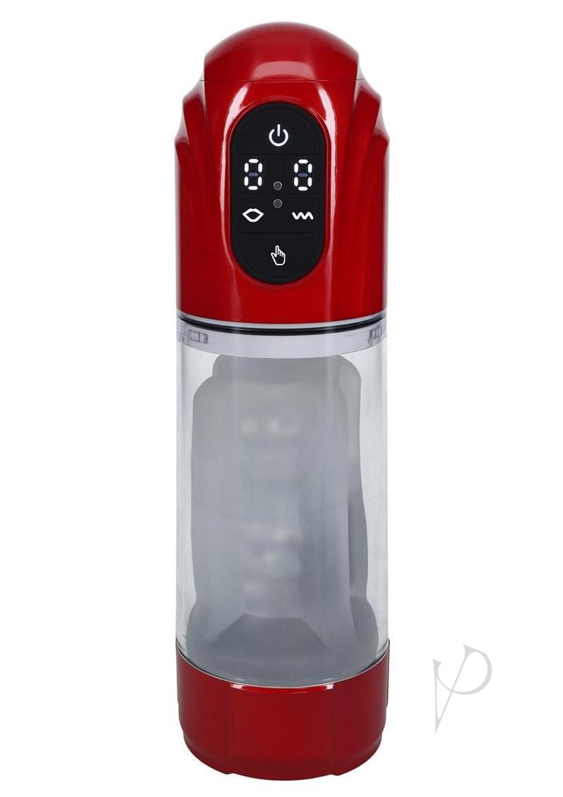Pumped TechnoThrust 10 Function Automatic Masturbator - Metallic Red