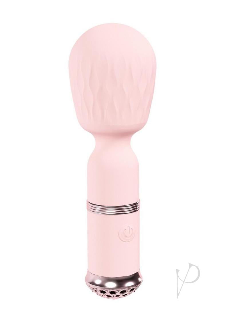 Loveline Velour 10 function Rechargeable Silicone MIni-Wand - Pink