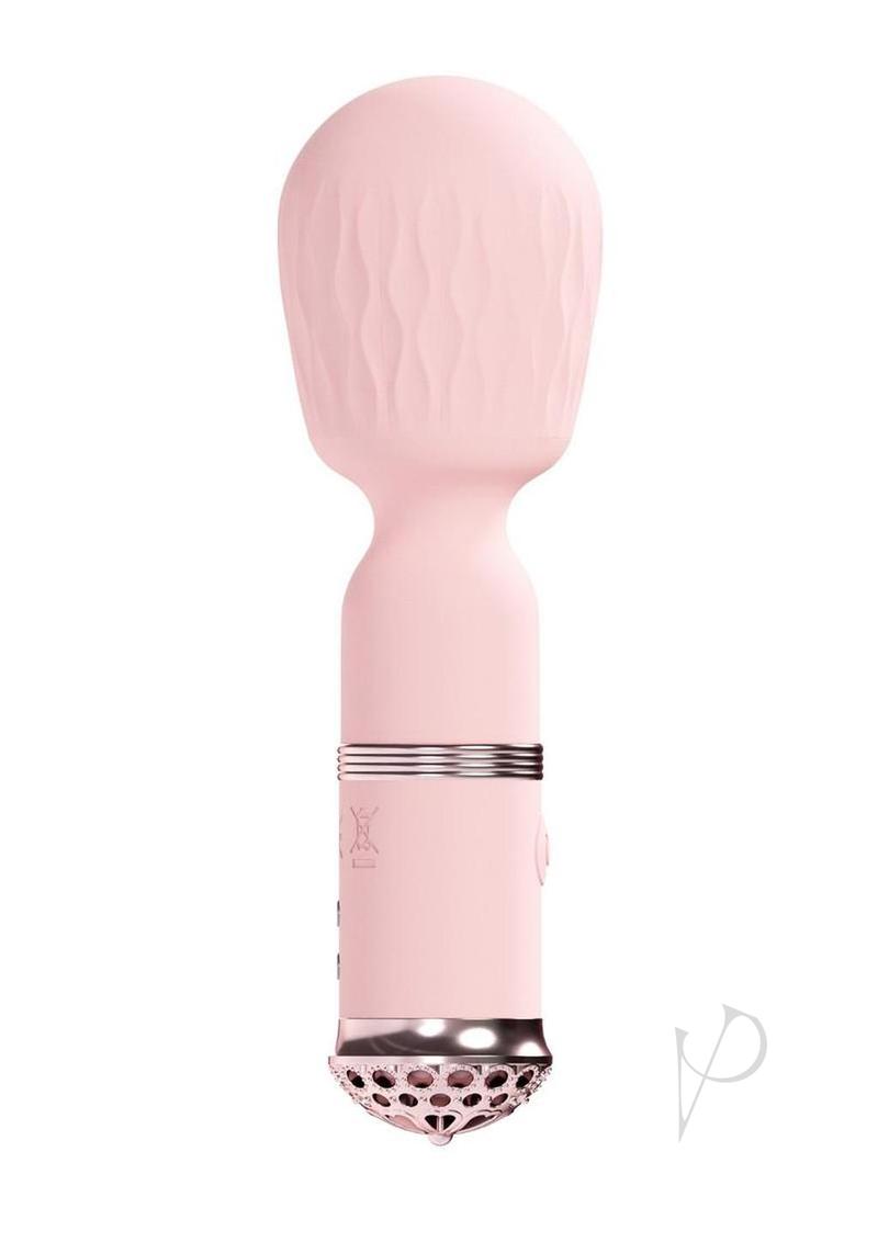 Loveline Velour 10 function Rechargeable Silicone MIni-Wand - Pink