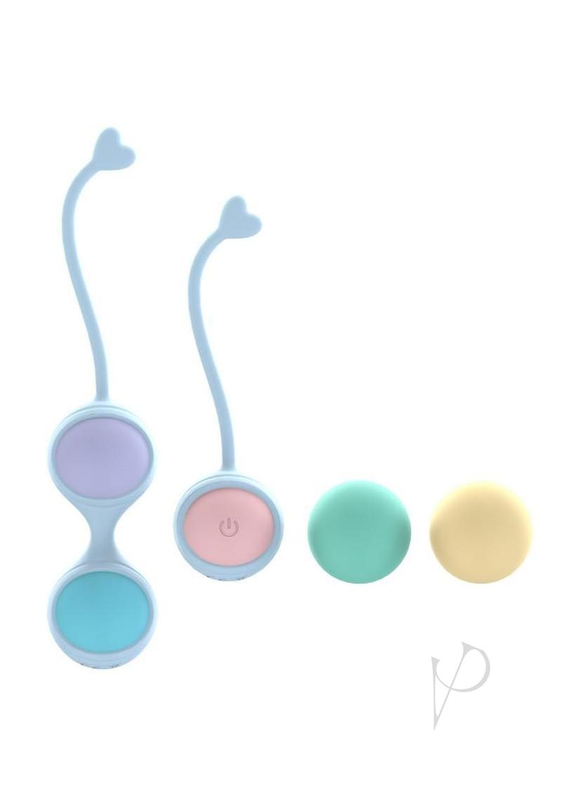 Loveline PelviFit 10 Function Vibrating Interchangeable Rechargeable Silicone Strength Weighted Kegel Kit (5 Piece) - Assorted Colors