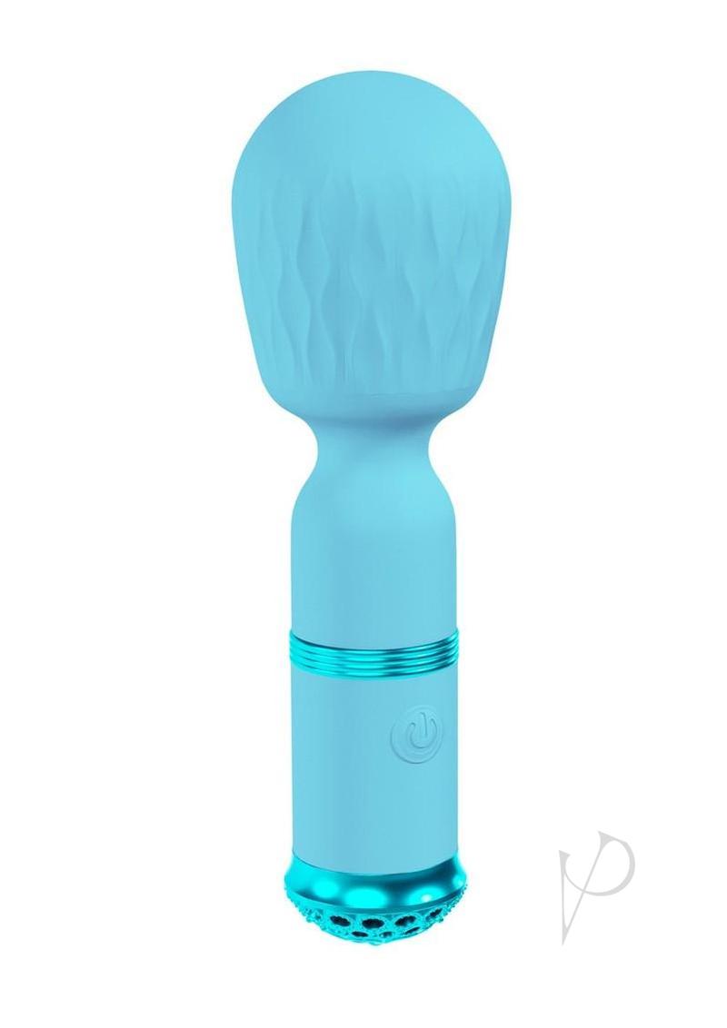 Loveline Velour 10 function Rechargeable Silicone MIni-Wand - Blue
