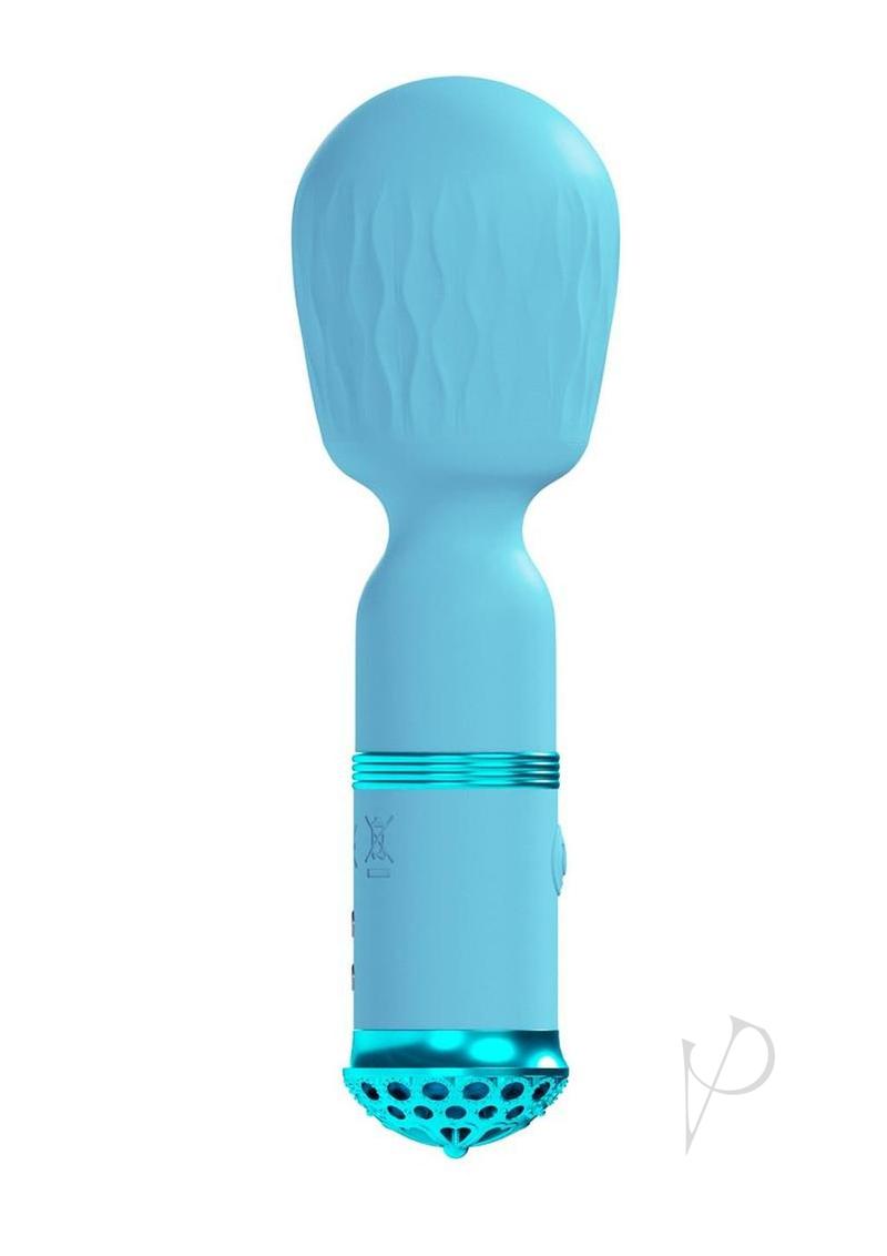 Loveline Velour 10 function Rechargeable Silicone MIni-Wand - Blue