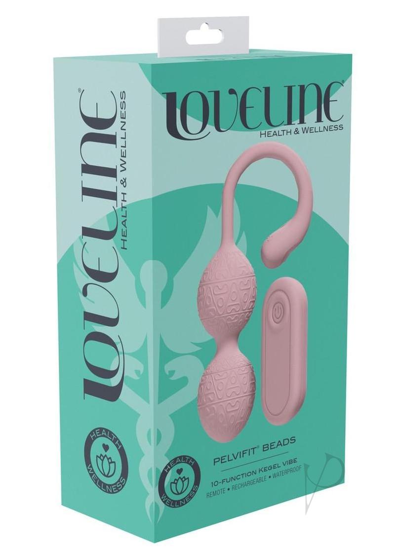 Loveline PelviFit Beads 10 Function Vibrating Rechargeable Silicone Kegel Vibe with Remote Control - Pink
