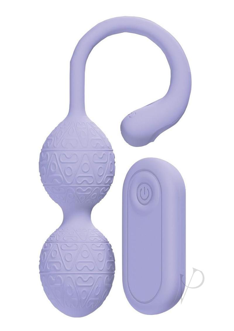 Loveline PelviFit Beads 10 Function Vibrating Rechargeable Silicone Kegel Vibe with Remote Control - Lavender