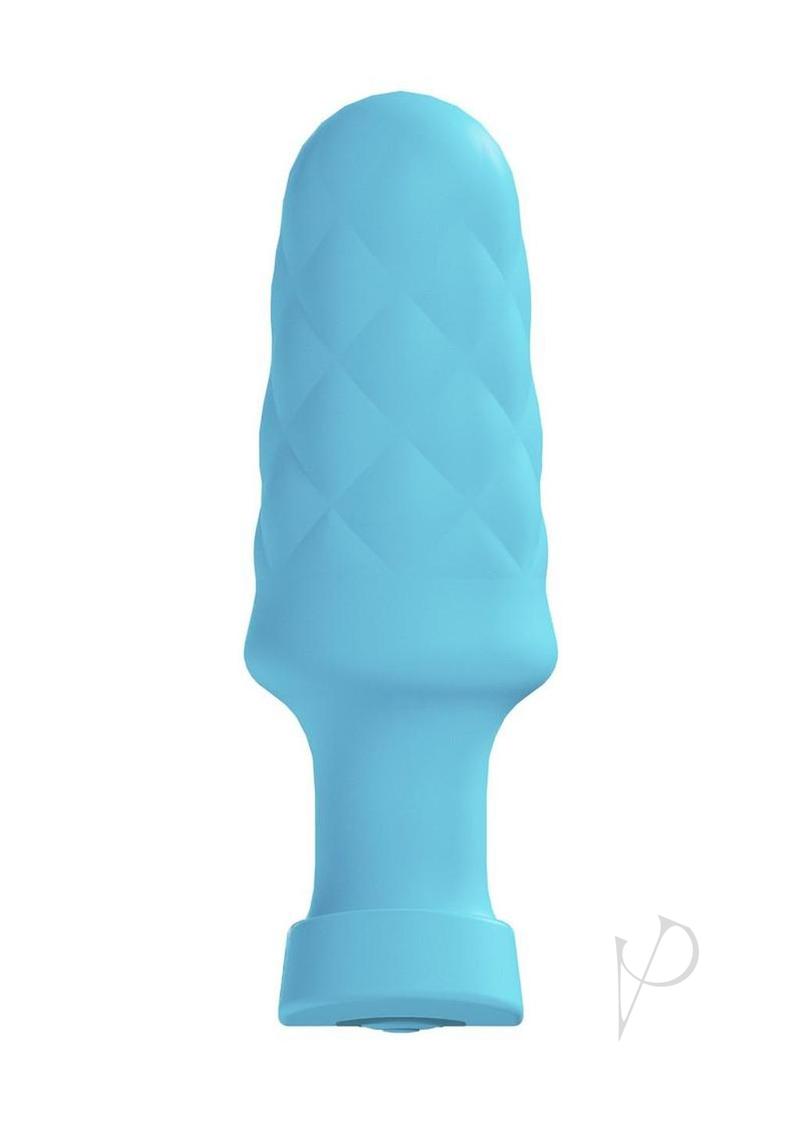 Loveline Velvet Rechargeable Silicone Vibrating Plug with Remote Control - Blue