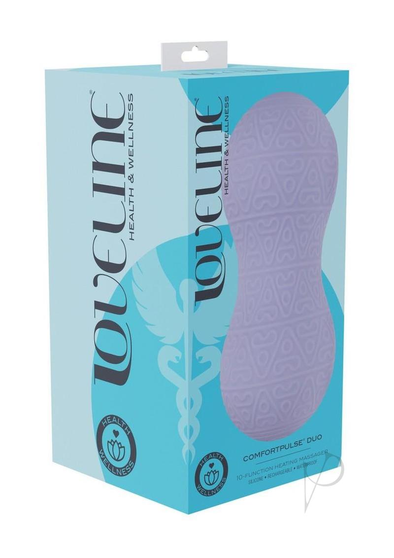 Loveline ComfortPulse 10 Function Vibrating Rechargeable Silicone Duo Massager - Lavender