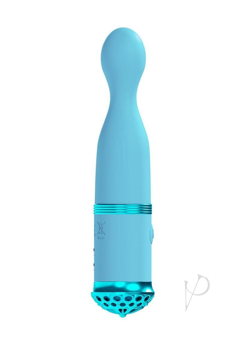 Loveline Finesse 10 Function Rechargeable Silicone Ball Tip Vibrator - Blue