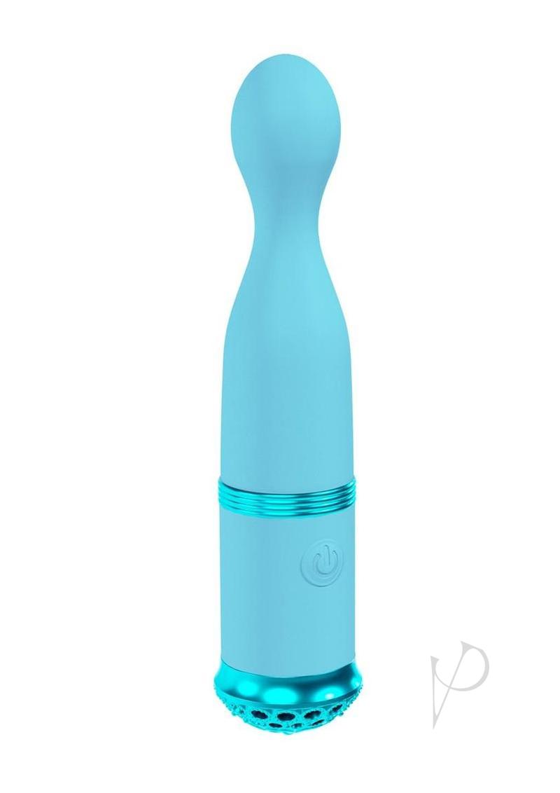 Loveline Finesse 10 Function Rechargeable Silicone Ball Tip Vibrator - Blue