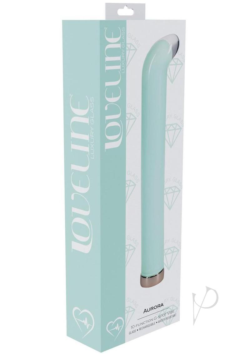 Loveline Aurora 10 Function G-Spot Rechargeable Glass Vibrator 6.3in - Green