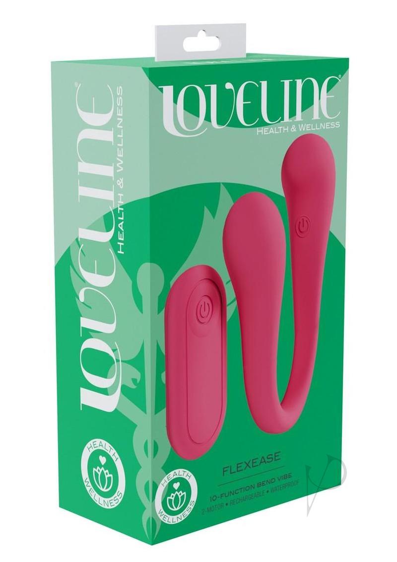 Loveline FlexEase Bend 10 Function Rechargeable Silicone Vibrator - Pink