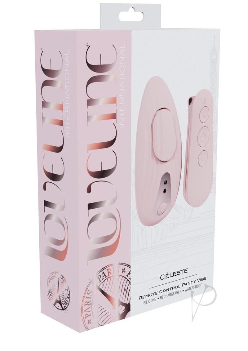 Loveline Celeste Rechargeable Silicone Panty Vibe with Remote - Pink