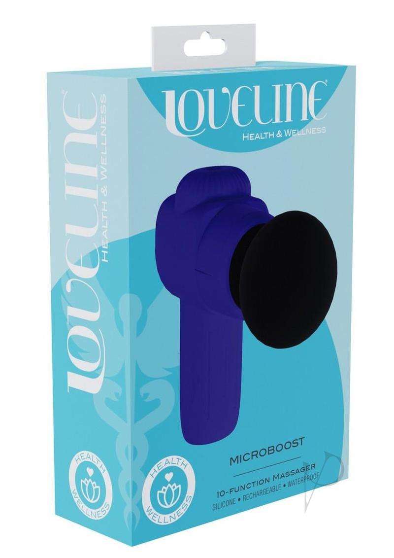 Loveline MicroBoost 10 Function Vibrating Rechargeable Silicone Massager- Purple