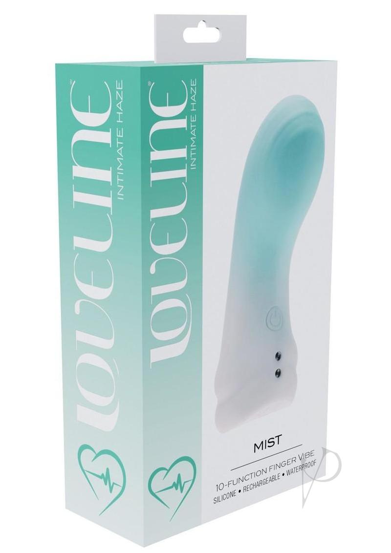 Loveline Mist 10 Function Rechargeable Silicone Finger Vibrator - Green