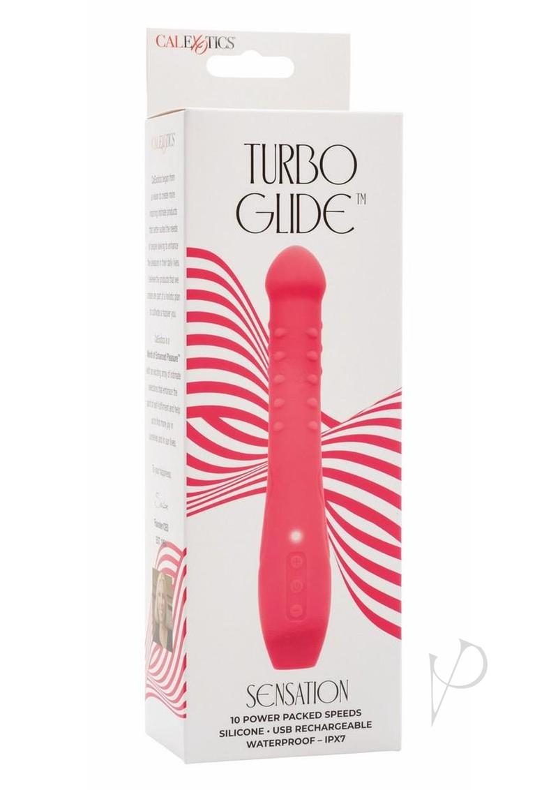 Turbo Glide Sensation Rechargeable Silicone Massager - Pink