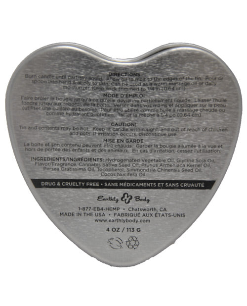 Earthly Body Heart-Shaped Hemp Seed Edible Massage Candle Pineapple 4oz