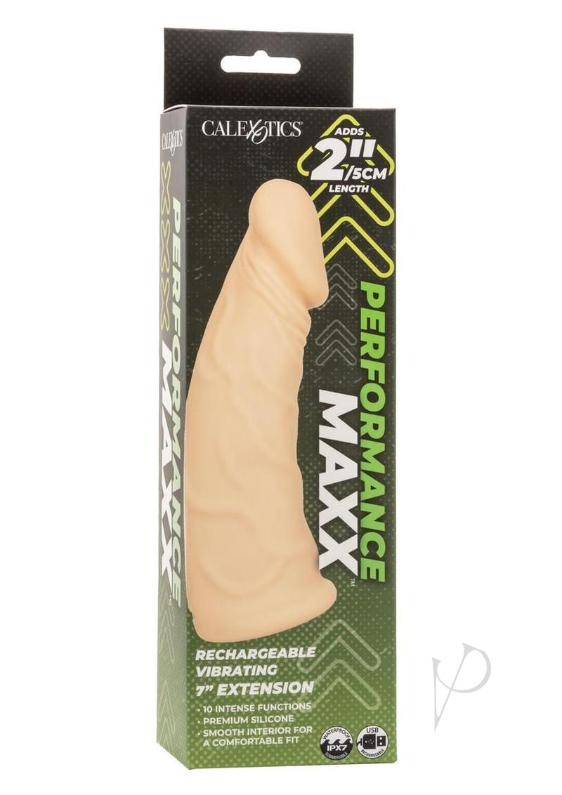 Performance Maxx Rechargeable Silicone Vibrating Extension 7in - Vanilla