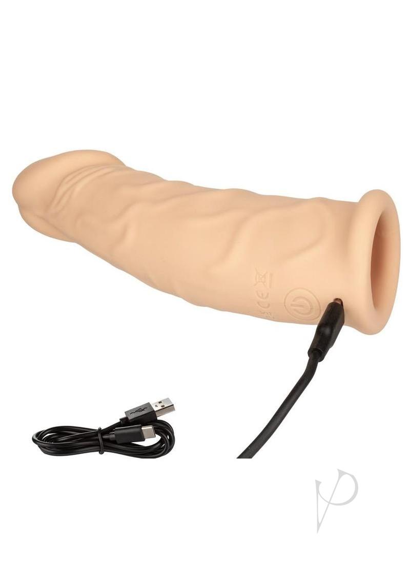 Performance Maxx Rechargeable Silicone Vibrating Extension 7in - Vanilla