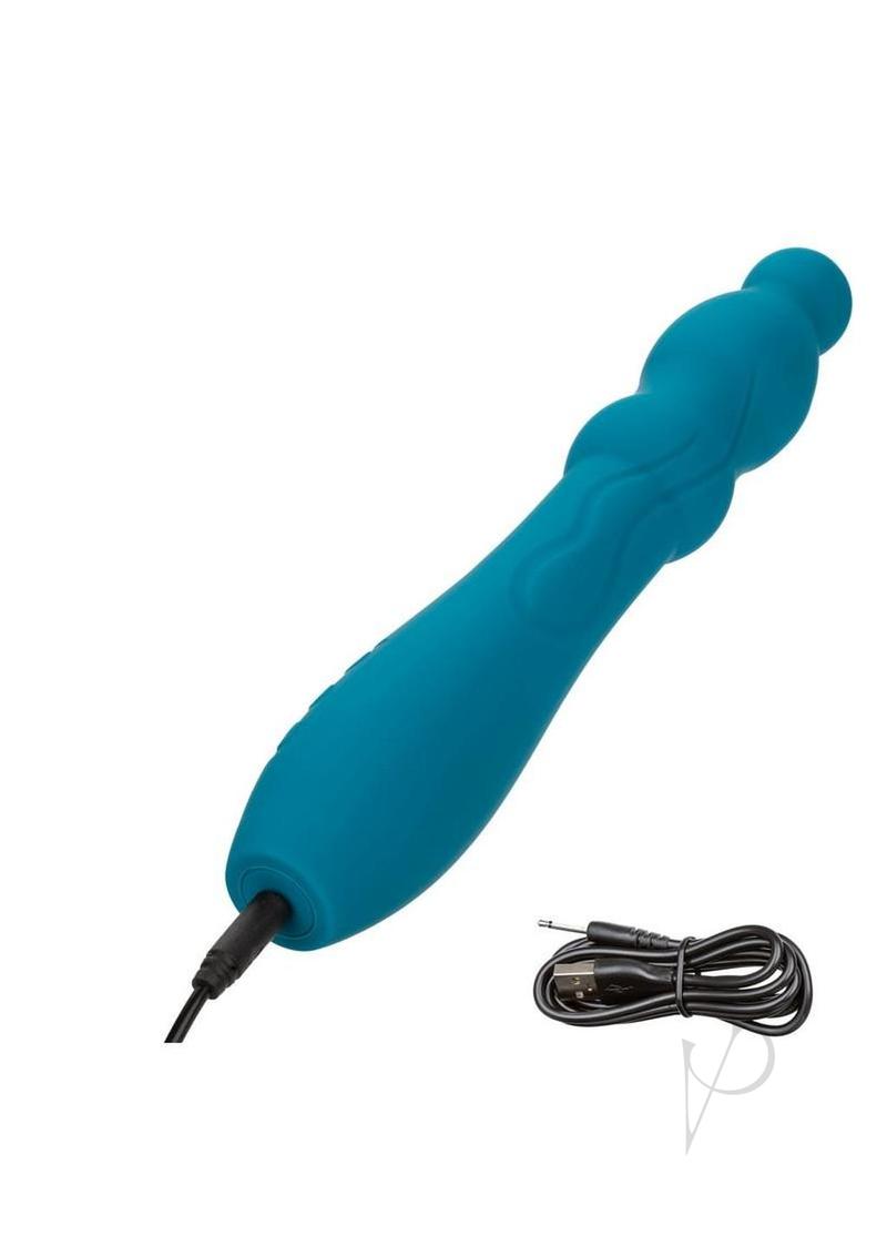Turbo Glide Ripple Rechargeable Silicone Massager - Blue